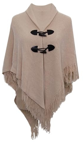 Generico Scialle Donna Invernale Grande Lana, Mantella Cashmere Donna Caldo in Pile con Stampa Scozzese Mantella Casual con Bottoni Wrap Cape Flanella Maglia Riscaldante per Casa E Inverno