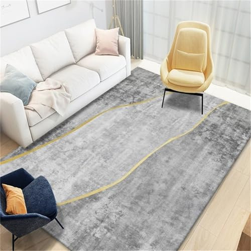 Kunsen Tappeto Guida Corridoio scendiletto camera da letto Grigio Confortevole, duraturo, moderno e minimalista, adatto per corridoi, cucine ambienti esterni 120x160CM
