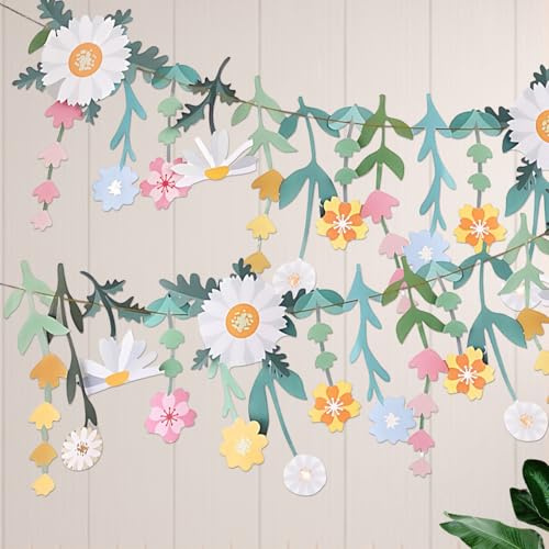 Blumengirlande, Wildblume Deko Banner, Blumen Girlande, Wildblume Banner | Gänseblümchen Deko, Blumengirlande Frühling, Blumengirlandes Deko für Gartenparty, Frühling-Sommerdeko, Geburtstage, Hochzeit