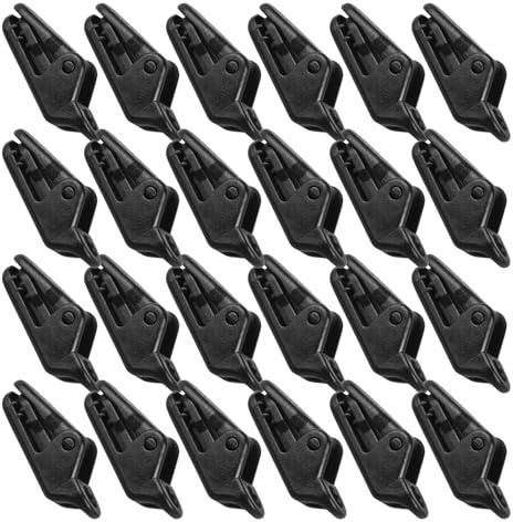 GLEAVI 60Pcs Black Plastic Tent Clips for Camping Tarp Clamp, Large Windproof Outdoor Canopy Fasteners with Strong Grip for Tent Edges and Awning Tarpaulins