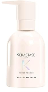 KÉRASTASE Gloss Absolu - Crème Frizz-Glaze Anti-Frisottis - Hydratation, Brillance & Protection Thermique - Acide Hyaluronique, Glycolique & Huile de Rose - Cheveux Épais Sujets aux Frisottis - 250 ml