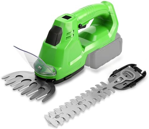 Taille-haie et cisaille à gazon sans fil 2 en 1 compatible avec batterie Makita 18 V (sans batterie), taille-arbuste électrique de 200 W avec affichage de la batterie et 2 lames de fixation pour