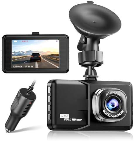Dash Cam 1080P FHD Front Dashcam 3 Inch Screen Car Camera,120° Wide Angle, 24H Parking Mode,Loop Recording,Motion Detection