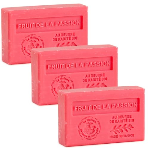 Französische Seife, 3 x 125 g - Passionsfrucht - Sheabutter - La Maison du Savon von Marseille