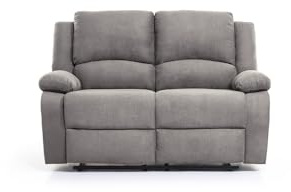 LOUNGITUDE - DETENTE - Canapé de Relaxation 2 Places en Microfibre - Gris