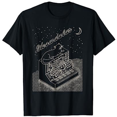 Lustig Katze auf Analog modular Synthesizer T-Shirt