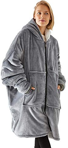 YLXD TV-Decke Kuscheldecke Blanket Hoodie ganzkörperdecke mit Ärmeln und Taschen zweiseitige Decke super weiche gemütliche warme Riesen-Hoodie, passt alle, Männer, Frauen, Jugendliche