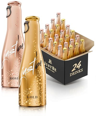JustBe Gold & Rosé | Piccolo frizzante l Prickelnder Premium Weiss- & Rosé-Wein (24 x 0,2l)