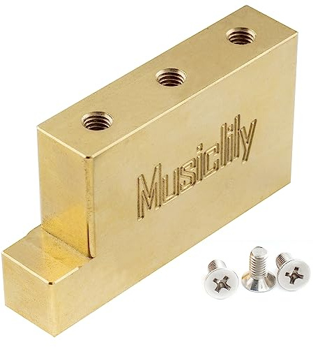 Musiclily Ultra Solid Fat Brass L-form Tremolo Block för Floyd Rose Stratsvaj Locking Tremolo Stall, 32 mm Lång