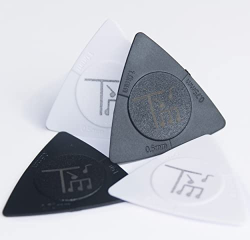 Performance Guitar Picks - Rutschfeste, erhöhte Daumen-/Fingerauflage - 3 Stärken in einem für mehrere Töne - elektrische & akustische Gitarrenplektren mit Stil
