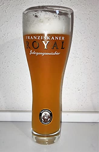 Bicchiere da birra bianco francescano Royal / bicchieri da birra bianca / vetro / birra bianca / bicchiere di frumento / 0,5 litri /