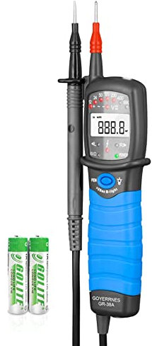 Spannungsprüfer Digital Voltage Meter Voltmeter Spannung Tester 12V~690V AC/DC misst Spannung, Durchgangsprüfer, Phasenprüfer Phasenfolge Messung,mit stromfinder, Lampenlicht, akustischen LED-Alarmen