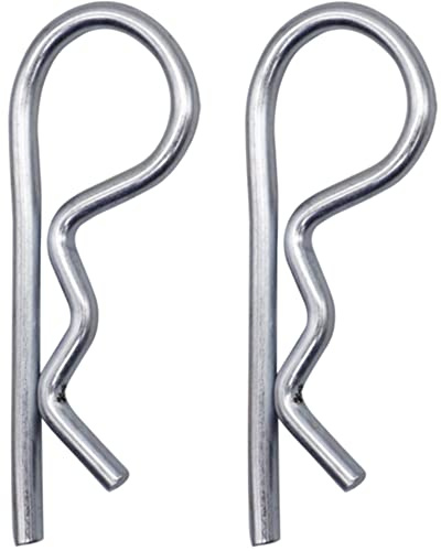 SKIR'CO (2 uds) Pasadores de chaveta de resorte de acero zincado 4 mm, clips R, pasador de chaveta de resorte en forma de R
