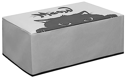 kwmobile Cover kompatibel mit HP DeskJet 2755e / DeskJet 2720e / 2710e / 2820e / 2721e - Tasche Hülle Drucker - Staubschutzhülle Schutzhaube Schutzhülle - Grau Schwarz Katze Meow