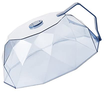 VAKUUM 1pc Geometric Microwave Hood Dessert Plates Ceramic Clear Dome Tent Plastic Cake Plates Microwave Oven Cover Microwave Cover Oil Splatter Screens Heating Food Cover Dish Lids Blue/265