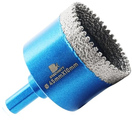 Dry Diamond Core Drill Bit Set,BRSCHNITT 45mm Diamond Hole Saw Core Drill Bit with Triangle Shank for Porcelain Tile Ceramic Stone Granite Marble