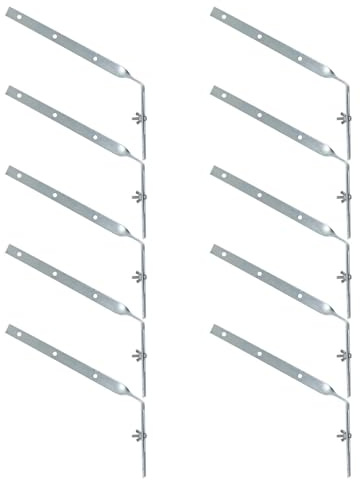 SPARES2GO Gutter Side Rafter Bracket Universal Galvanised Steel Fascia Support Fixings (Pack of 10, 300mm)