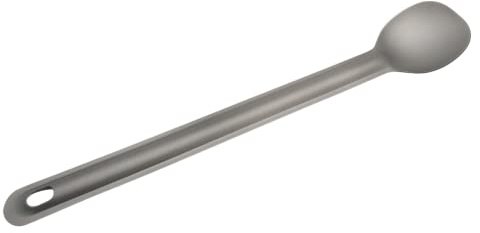 RISON-Titanium Cuillère de camping en titane - Cuillère à café avec long manche - Cuillère à café glacé - Cuillère à long manche - Cuillère à long drink pour grands verres - Couverts de voyage ultra