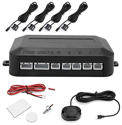 Auto Einparkhilfe Hinten, Auto Parksensor Hinten Rückfahrhilfe Auto Sensoren Einparkassistent Einparksystem mit Akustische Warnung Schwarz Auto Rückwärtsparkhilfe Audio Buzzer