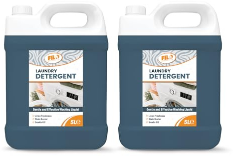 FILO Laundry Detergent Liquid 2x5 Litre – Concentrated Washing Liquid & Laundry Liquid, Fresh Linen – 128 Washes, Professional Strength Formula for Sensitive Skin