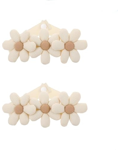 Weenwill Vorhang Raffhalter Blume,2 Stück Handgefertigte Raffhalter Gardinen Vorhang Blumen Süße Boho Dekorative BeigeVerstellbaren Elastische Vorhanghalter für Haus,Büro,Wohnzimmer,Fenster