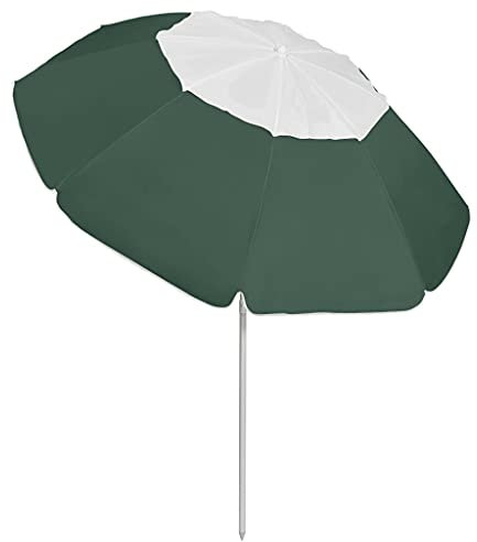 Eleganz Parasol de plage vert 300 cm – Grand parasol en polyester pour plage, jardin et terrasse – Protection UV, durable et résistant aux intempéries
