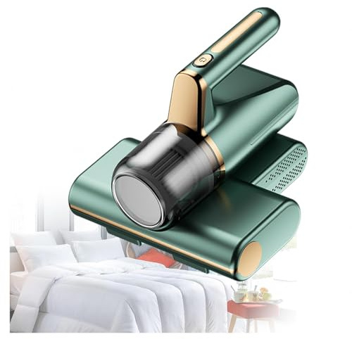 Wizvox Aspirador Colchones Y Sofas, Elimina El 99,9% De AléRgenos Y áCaros del Polvo Aspirador De Cama VibracióN De Alta Frecuencia, IluminacióN Ultravioleta Aspiradora Sofa,Green