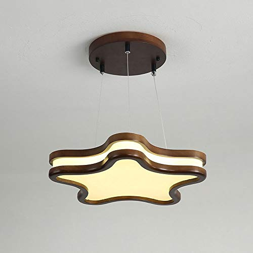 Lámpara Colgante de Madera Lámpara LED Lámpara suspendida de Techo Moderna, Luces suspendidas nórdicas Lámparas Colgantes para niños para Sala de Estar, Dormitorio, Comedor, Isla de Cocina (Color: