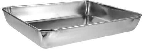 Veemoon Bac de Bain pour Oiseaux en Métal Inoxydable Profond 35x30 Cm, Bassin Nettoyant Antiprojections pour Pigeons et Perroquets, Accessoires pour Cages à Oiseaux, Adapté Petits Animaux