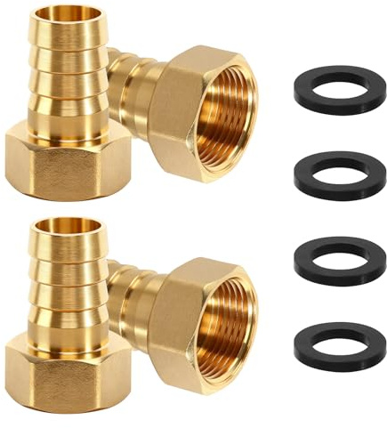 4 stycken 3/4 tums slanganslutning mässing slangkoppling 19 mm slanganslutning krokar 3/4 tum inre gänga slangmontering för vatten olja gas rörkopplingar