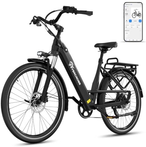 EVERCROSS Vélo Electrique pour Adultes, 16''/20 Vélo Electrique à Gros Pneus, 250W E Bike,Jusqu'à 25KM/H, 36V/48V Batterie Amovible, Vélo Tout-Terrain Electrique pour la Neige de Montagne
