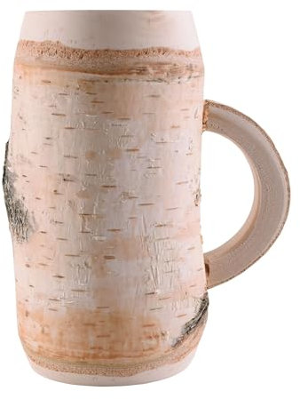 Battle Merchant Brocca con manico in legno di betulla 0,5 litri Boccale di birra LARP legno brocca tazza ritrovo vichinga Boccale