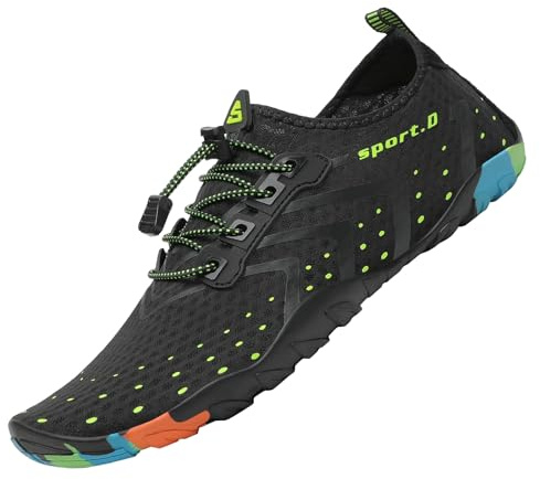 SAGUARO Scarpe da Scoglio Uomo Scarpette da Scoglio Donna Scarpe Mare Antiscivolo Scarpette Mare Scarpe Acqua Asciugatura Rapida Scarpe per Spiaggia Immersione Surf St.1 Nero Gr.42 EU