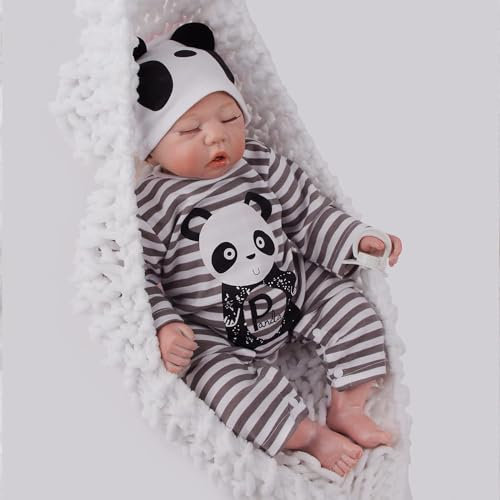 ZIYIUI Reborn Babypuppen 20 Zoll 50 cm Weiche Vinyl Silikon Reborn Babys Junge Realistisch Handmade Neugeborenes Babypuppe Simulation Schlafendes Baby Junge Spielzeug Geschenk Reborn Dolls