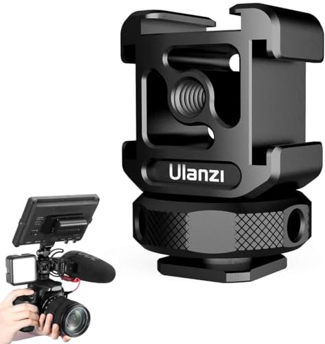 ULANZI PT-12 Triple Cold Shoe Mounts Plate Microphone Led Video Light Extension Bracket Microphone Stand Rig Bracket Compatible for DJI OSMO Mobile 3 2 Zhiyun Smooth 4/Feiyu Vimble 2 Gimbal Stabilizer