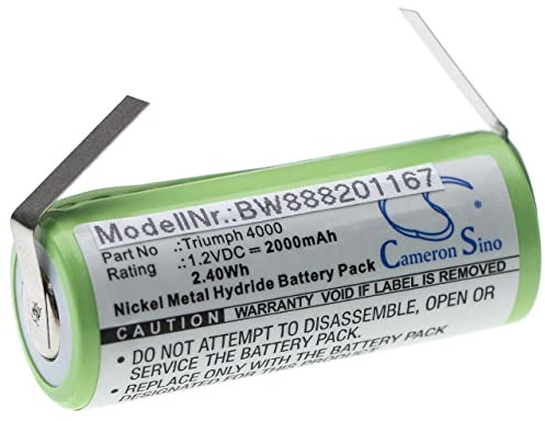 vhbw batteria compatibile con Oral-B Triumph 4000 spazzolino elettrico (2000mAh, 1,2V, NiMH)
