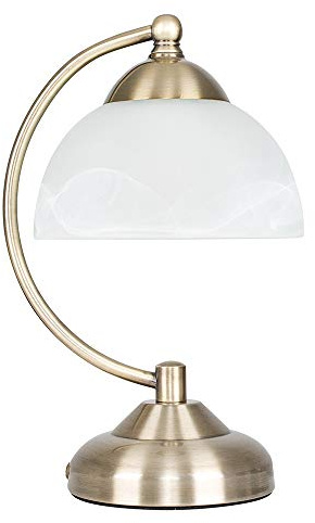 MiniSun | Curved Antique Brass & Frosted Glass Bedside Table Lamp | Table Lamps, Home Décor & Improvement Essential