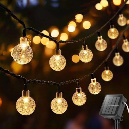 Solar Lichterkette Aussen 7M 50 LED Lichterkette Solar 8 Modi LED Glühbirnen Lichterkette IP65 Wasserdicht Außen Innen Weihnachten Lichterketten für Zimmer Garten Party Balkon Warmweiß Dekor Ulanox