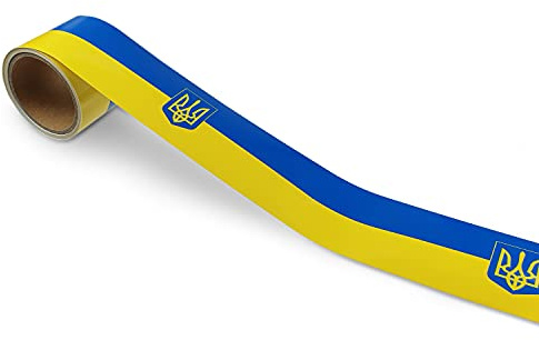 signodoo® selbstklebende Ukraineflagge | EM & WM Länderflaggen | Flaggen für Auto, Fenster & anderen Oberflächen | Ukraine | Nationalflagge | Aufkleber | 5,6 m x 8,0 cm
