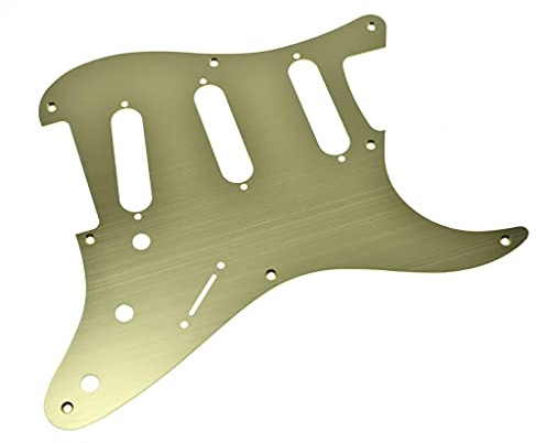 KAISH 8 Löcher Metall Aluminium eloxiert Vintage Stil ST/Strat SSS Pickguard Gitarre Pick Guard Schlagbrett Schlagbrett für USA/Mexiko Stratocaster/Strat Gold