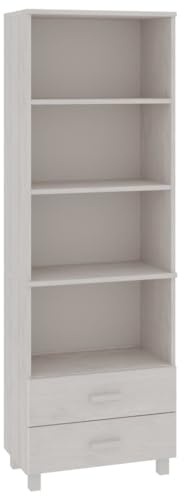 vidaXL HAMAR White Highboard 23.6x13.8x70.9 - Solid Wood Pine, Spacious Display Cabinet, Storage Organizer with Drawers and Shelves, Durable Construction, Modern Design