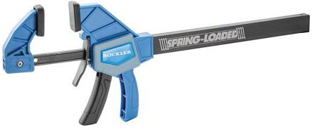 Rockler 6” Spring Loaded One-Handed Bar Clamps for Woodworking – Hand-Free Position Wood Clamps – 150 LBS Weight Capacity Pistol Grip Style Single-Finger Release Trigger Clamp – Adjustable Wood Clamps