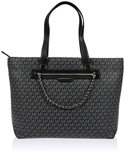 Michael Kors Women Elliot LG TZ Tote Bag, BLK/opticwht