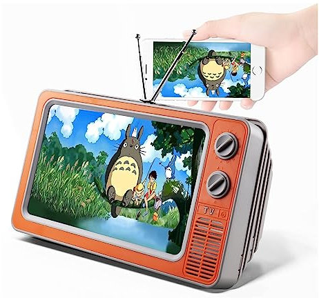 STEBRUAM 12 Lente di Ingrandimento,3D HD Schermo del Telefono da,d'Ingrandimento per Telefono Cellulare con Supporto Pieghevole Video Amplificatore per Tutti per telefono cellulare（Arancio）