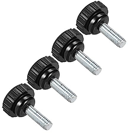 CoCud Zigrinato blockggio Manopole, M6 x 15mm Maschio Filettatura 20mm Testa, Stazione Servizio Plastica Pollice Vite Impugnatura Bullone Manopole Nero - (per Tornio Macchinari), 4-pz