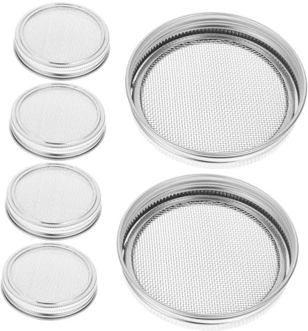 Supvox 6 Stück Edelstahl Sprossendeckel Für Bio Keimgläser 86mm Siebdeckel Für Einmachgläser Mit Breiter Öffnung Zum Abspülen Und Abtropfen Von Sprossen in Küche Und Haushalt