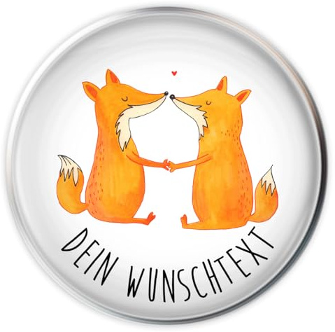 Mr. & Mrs. Panda Personalisierter Waschbecken Stöpsel Füchse Liebe - Personalisierte Geschenke, Waschbeckenstöpsel, Badstöpsel mit Wunschtext, Paar, selbst gestalten, Fuchs, Ehe, Freundin