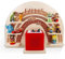 GRAVURZEILE Personalisiertes Toniebox Regal für Kinderzimmer - Personalisiert mit Namen - Wandregal zur Aufbewahrung von Musikbox und 24 Tonie Figuren - Magnetische Oberfläche - Farbe: Rot