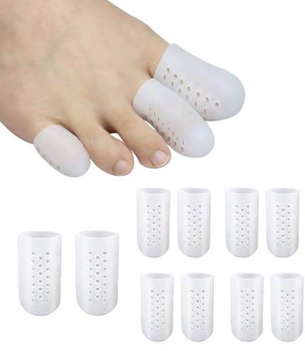 Protezione alluce,10 Pezzis Protezione Dita Piedi Silicone,Copri Piedi Traspiranti,per Previene la formazione di calli e vesciche,Protect Nail Toes-Per uomo e per donna