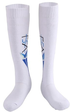 DJJYCTNM Fechtsocken-Set mit 1 Paar Bequemen Socken für Den Fechtsport (Florett, Degen, Säbel) – 100% Baumwolle (Color : White, Size : L)
